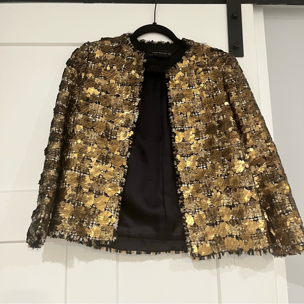Zara Tweed & Gold Jacket size XS